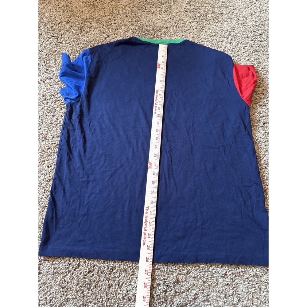 Polo Ralph Lauren Men's Blue Multi Colorblock Crew-Neck Classic Fit T-Shirt Med - Picture 5 of 6
